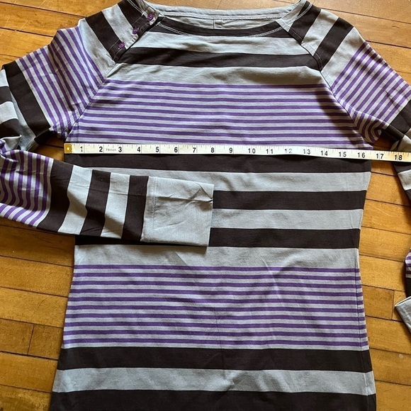 Patagonia Long Sleeves Tee Purple Striped Top Women’s S - Picture 5 of 12